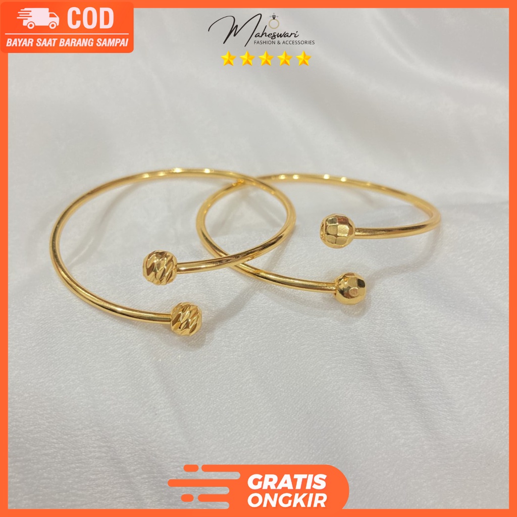 Gelang Bayi Emas Perempuan Aksesoris Anak Titanium Perak 18 Karat Terbaru Import KTA12