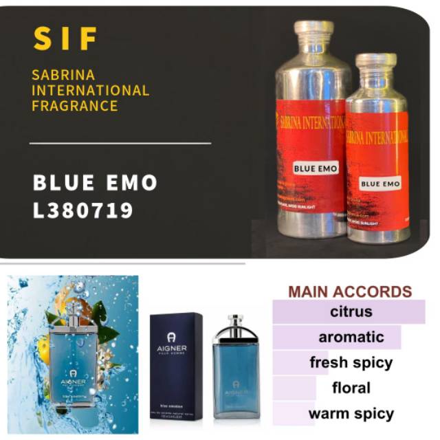 Bibit parfum best seller || blue emo /aigner blue emotion || kemasan segel 250 ml produk by sif