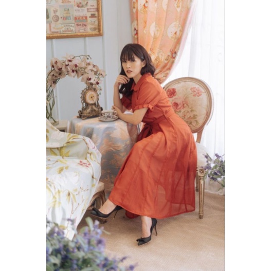 Maven Dress Theodore + Inner Melissa Oat Ribbed Set Paprika Preloved