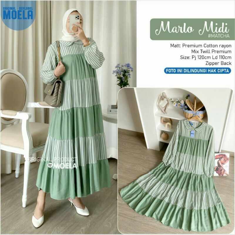 &quot;MARLO,BLUSI,BIONI&quot;  Midi Dress Ori by Moela