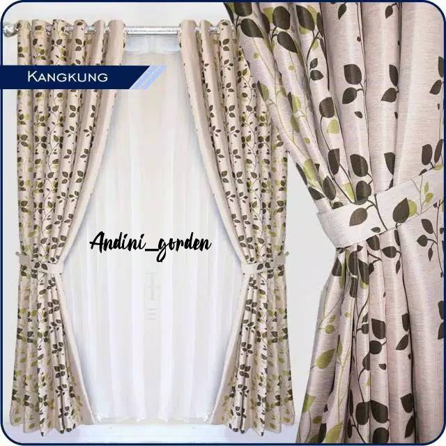GORDEN BLACKOUT MOTIF KANGKUNG HIJAU/COKLAT GORDEN MINIMALIS GORDEN JENDELA GORDEN BLAZER SEMOKRING