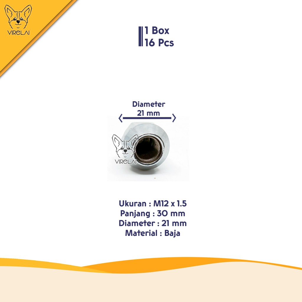 [16 Pcs] Mur Lug Nut Fujita RN 1.5