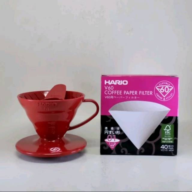 

Paket Hario V60 Coffe Dripper Made in Japan With Papper Filter Size 01 Pour Over Kit