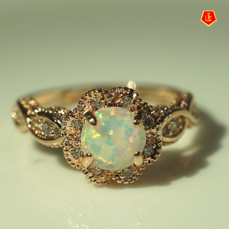 [Ready Stock]Fashion Opal Ring Elegant Fashion Temperament