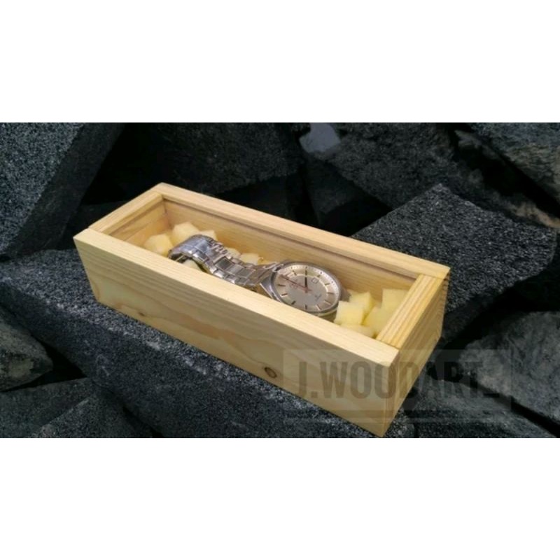 BOX JAM TANGAN TUTUP AKRILIK