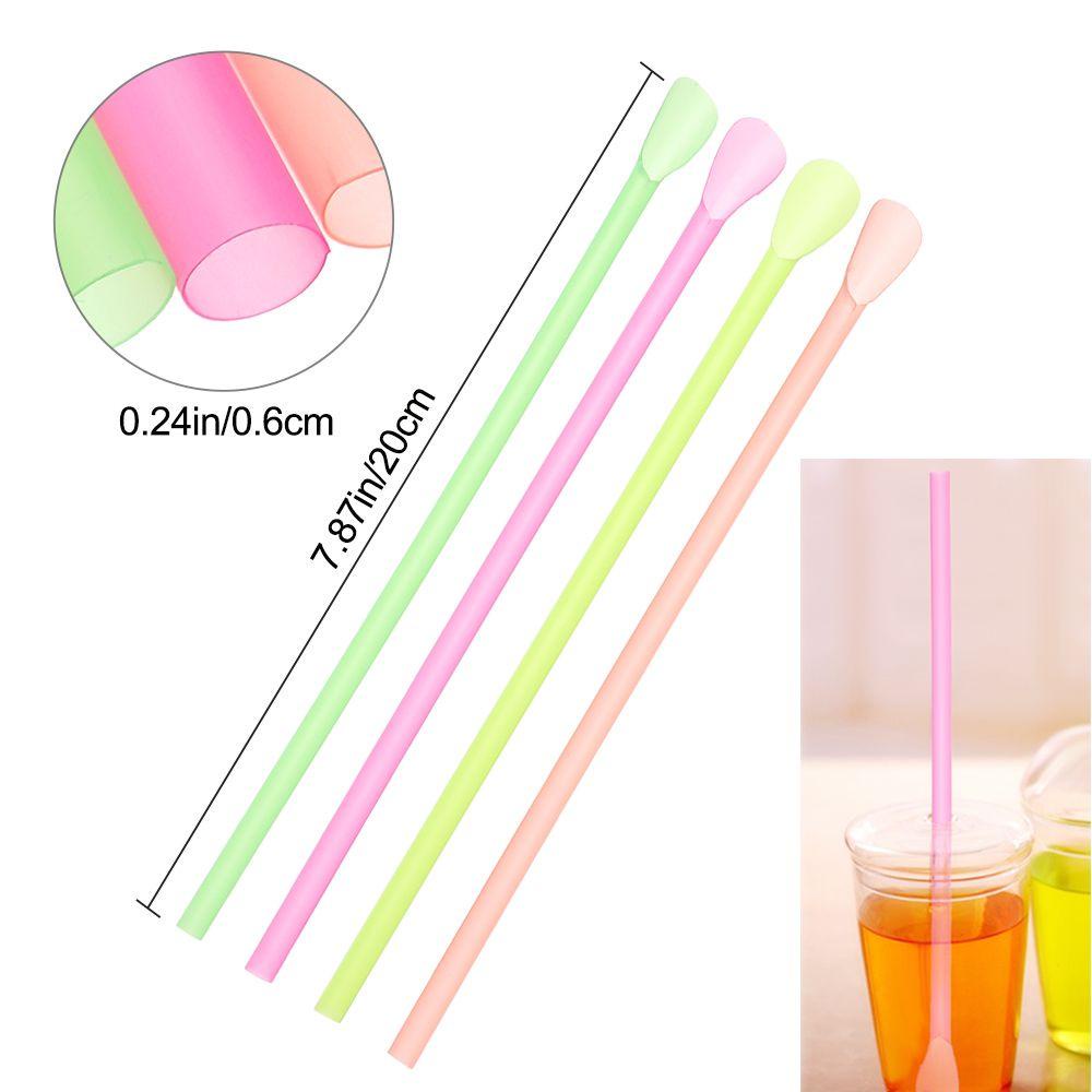 Preva Sendok Sedotan Sendok Sedotan New Straight Straw Creative Drinking Supplie 100PCS