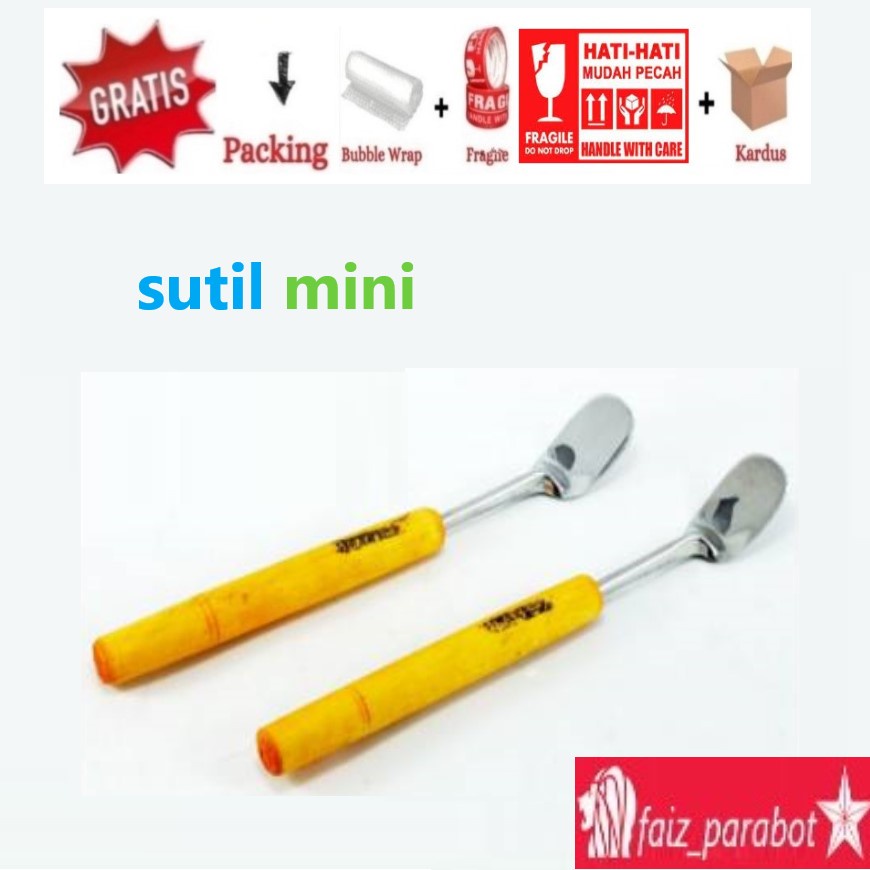 Spatula Mini Makanan Kue Gagang Kayu Kecil ( SUTIL ) Sodet Susuk Masak Stainless