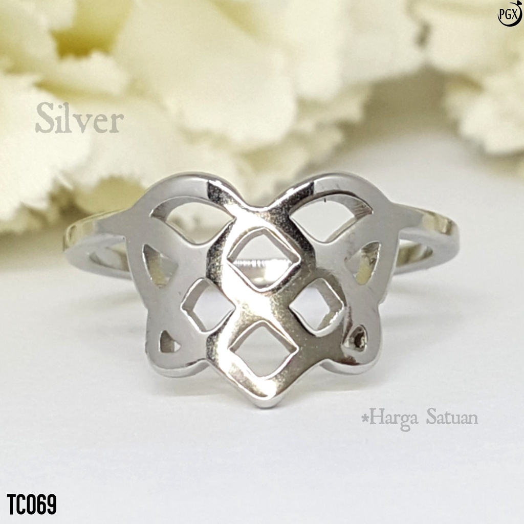 PGX Cincin Titanium Couple Tunangan Aksesoris Fashion Perhiasan Anti Karat - TC069