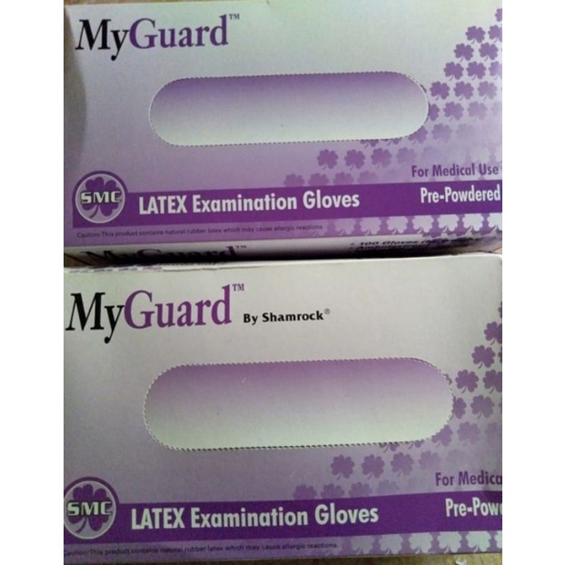 Sarung tangan latex gloves protos / my guard / shamrock isi 100pcs, handscoon no merk sensi / golden