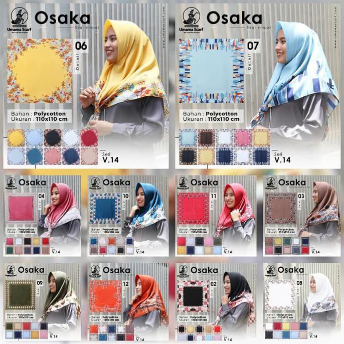 TERBARU JILBAB OSAKA MOTIF UMAMA HIJAB SEGI EMPAT PRINTED / UMAMA OSAKA MOTIF - RANDOM LL2