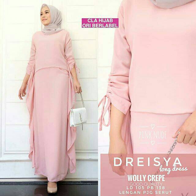 Dreisya Long Tunik, DRESS MUSLIM, baju wanita, baju gamis, dress, gamis, Baju gamis, fashion wanita