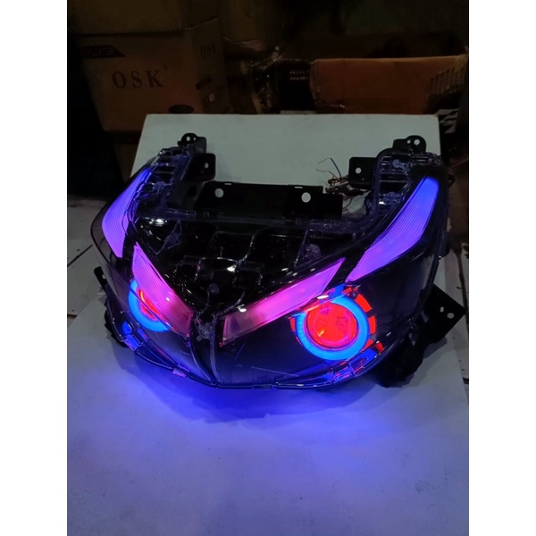 LAMPU ALIS RUNNING AEROX NEW SEPAKET REFLEKTOR/HEADLAMP AEROX NEW ORIGINAL (BUKAN BILED)