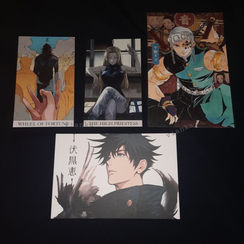 Fanmerch KNY Official, JJK Tarot Card Kadeart, JJK Postcard Onegingek