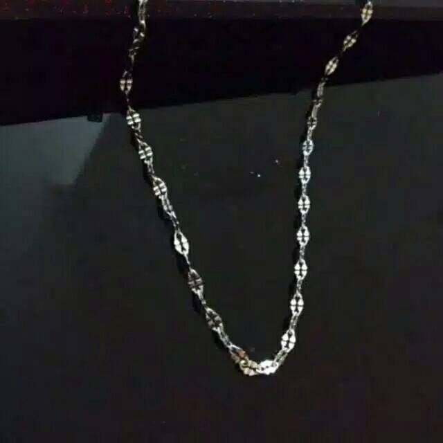 KALUNG TITANIUM MODEL PECAH KOPI SILVER FASHION PRIA - WANITA