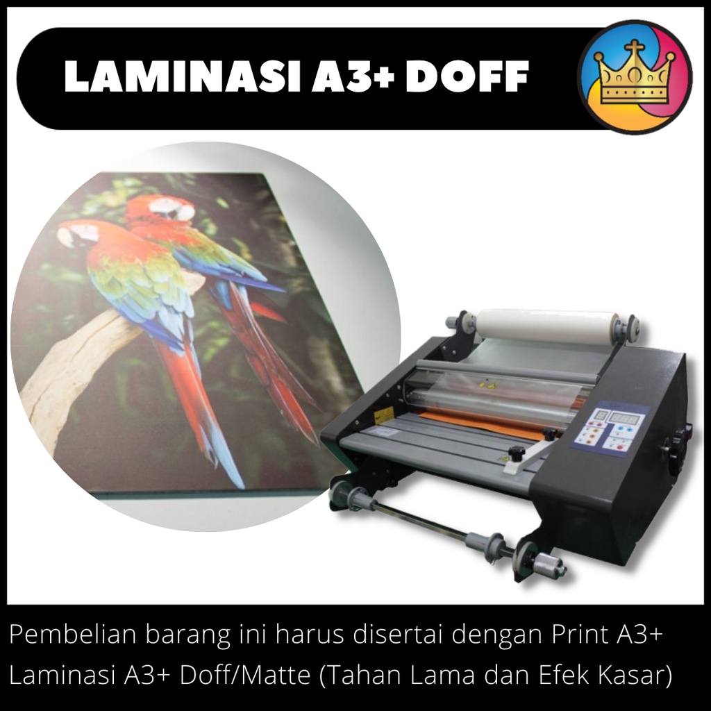 

DIGITAL PRINT A3+ Laminating Laminasi Doff Matte Dop Thermal Panas