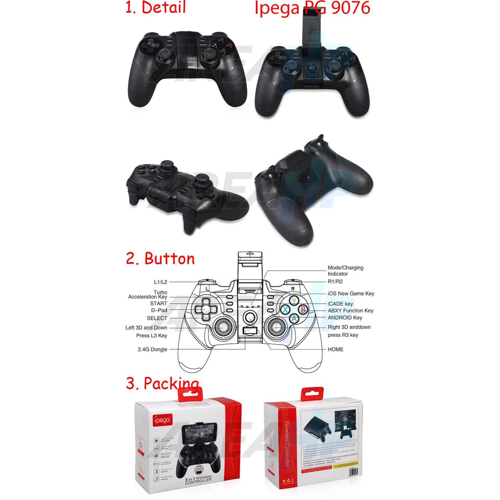 Ipega Gamepad PG-9076 2.4G Wireless &amp; Bluetooth