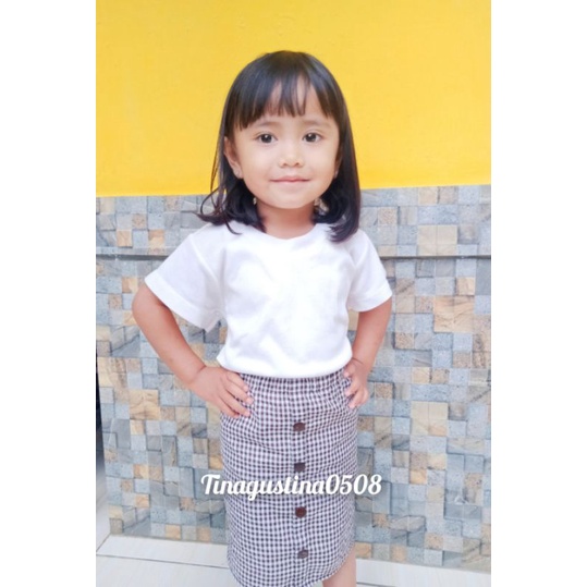 rok YAya pendek/motif kotak kotak anak 1-8 tahun