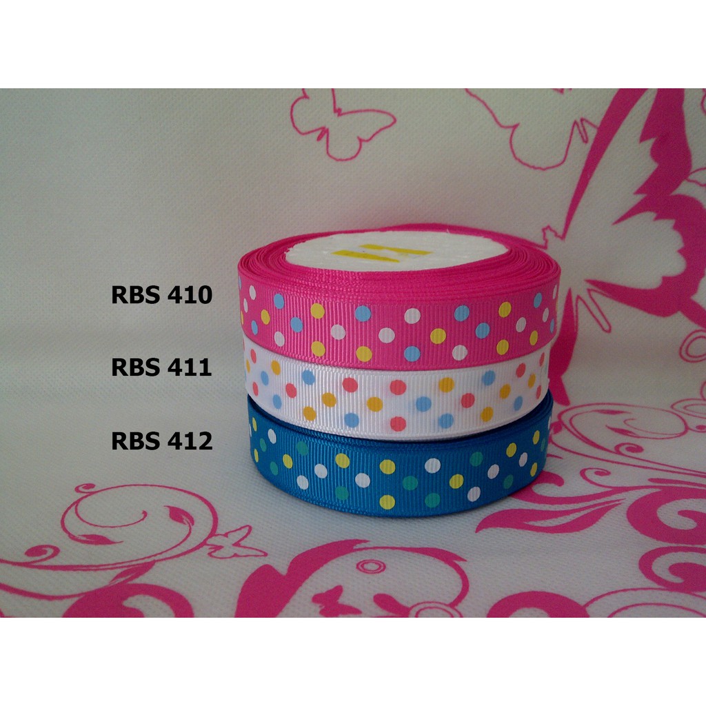 

[10 YARD] PITA GROSGRAIN MOTIF POLKADOT SALE RBS 410,411,412