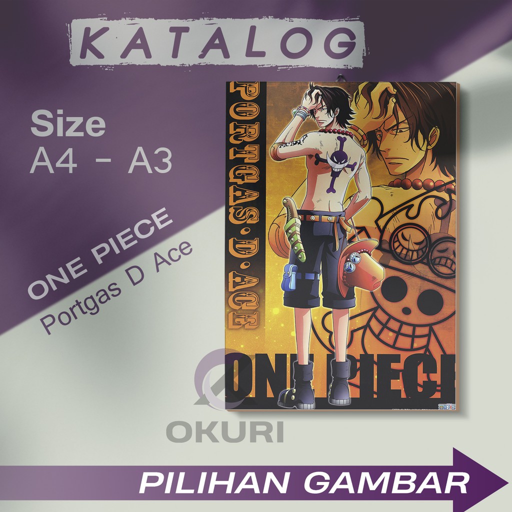 Terlaris One Piece Portgas D Ace - Poster Anime Papan Hiasan Dinding Hiasan Kamar Wall Decor GR97ow1Iea67aY