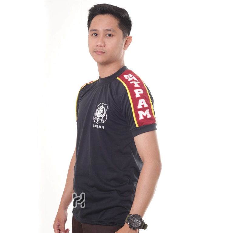 Kaos Security Kaos Satpam Kombinasi List Typing Paiping Warna Cokelat Hitam Navy Satpam Terbaru