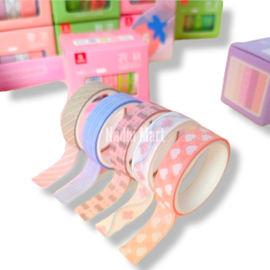 

WASHI TAPE SET / WASHI TAPE AESTHETIC / HOBI / TAPE WASHI / TAPE / MASKING TAPE / WASHI TAPE DJ08 2072 SET 5