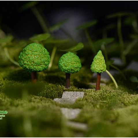 Miniatures - Terrariums - Green Tree Ornaments (3pcs)