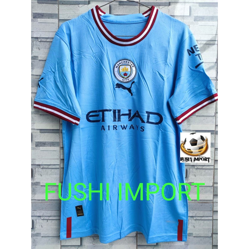 Setelan Jersey Baju Bola City Home Celana Putih 2022 2023 ( Fullset Satu Set ) Grade Ori