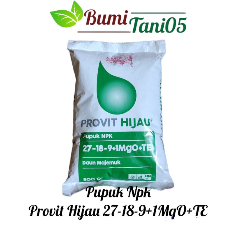 Pupuk Npk Meroke Provit Hijau 27-18-9+1MgO+TE Npk Daun Kemasan 500gr