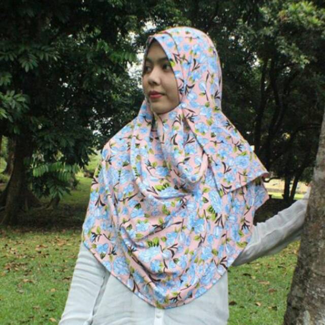 Pasmina Instan 2Face Motif bunga