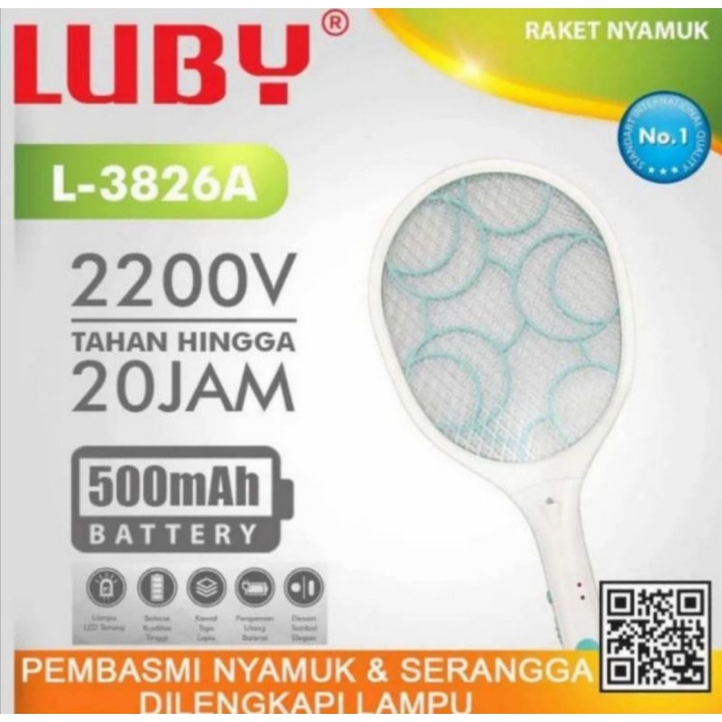 Raket Nyamuk Luby L3883 Pembunuh Nyamuk Dan Serannga