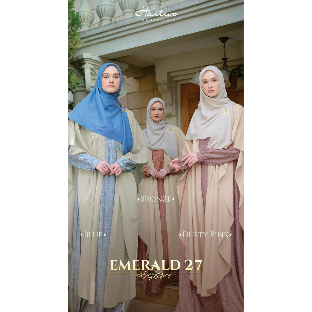 Haitwo Emerald 27 Bahan Jacquard Janoa mix Diamond Dress Syar'i Fashion Muslimah Modern