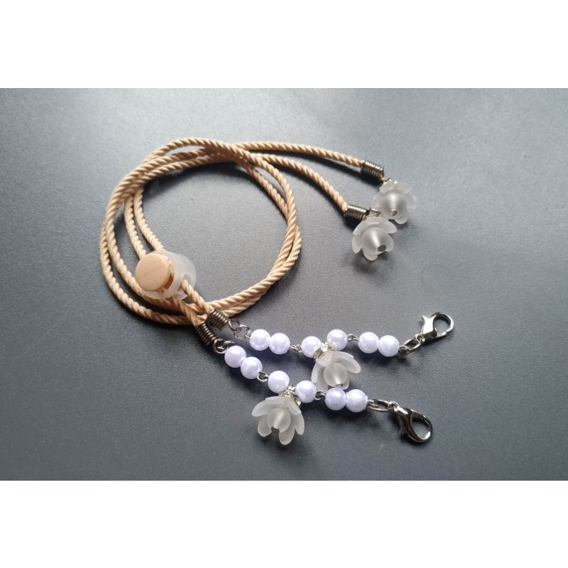 Strap masker mutiara / Tali Masker mutiara gembul / tali masker ulir