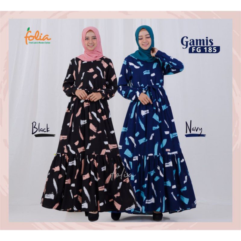 Gamis Folia FG 185 Katun Rayon/Gamis Rayon Folia Murah