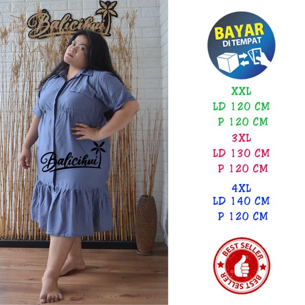 Balicihui Dress Amanda Dress Jumbo Plus Size Dress Jumbo Wanita Dress XXL Dress Busui Dress Bali