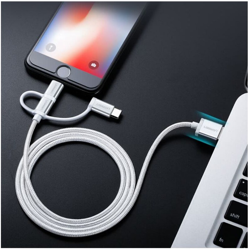 Ugreen 3 in 1 USB Cable Lightning Mfi Certified Type C Micro USB