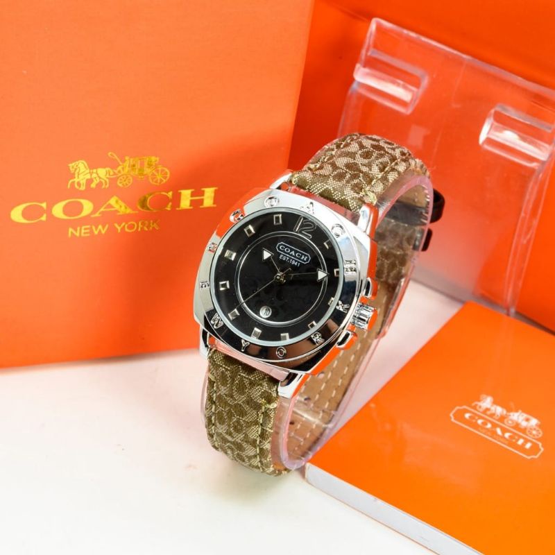 MANTUL SUPER QUALITY COACH WANITA JAM TANGAN KULIT MATERIAL WOMEN STYLE BISNIS JAM TANGAN WANITA