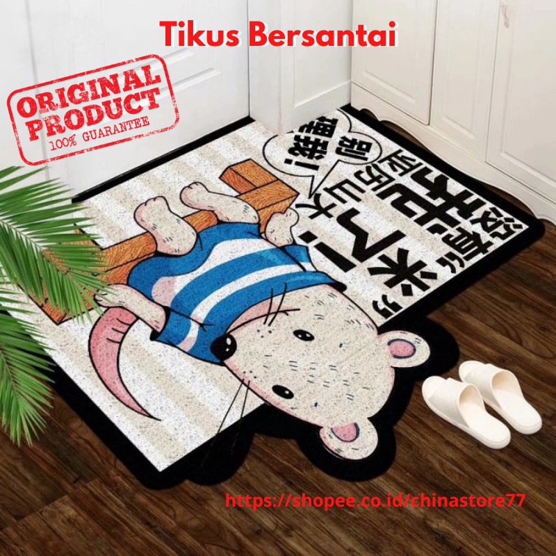 Keset Rumah Kamar Mandi Dekorasi Rumah Keset Kaki Karakter Anti Slip Model Bihun Lucu