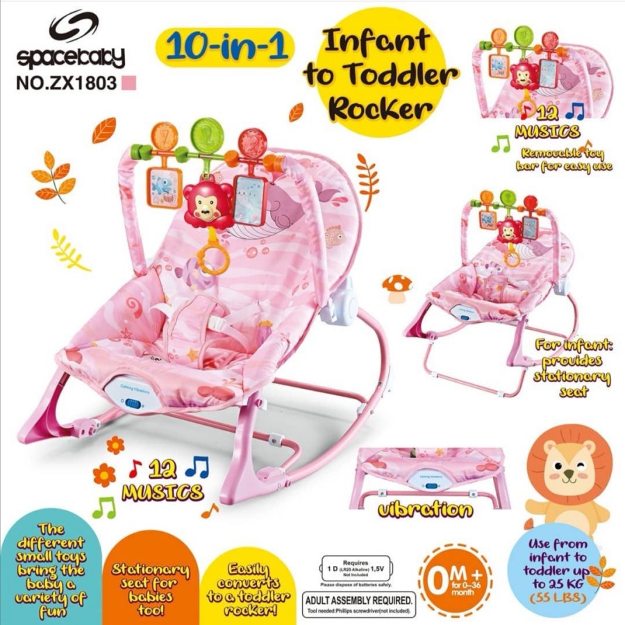 *HAZELCARE* Bouncer Space Baby Rocker 10 in 1 10in1 boncer Spacebaby Kursi Ayunan Goyang Bayi ZX1803