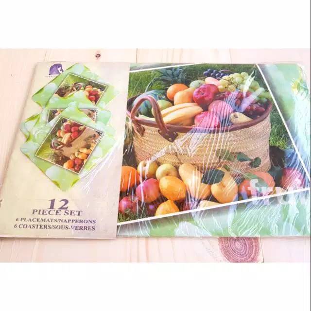 Placemate Alas / tatakan piring gelas  set isi 12