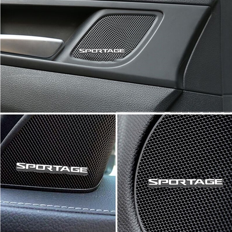 4 Pcs Sticker Emblem Dekorasi Speaker audio Mobil Bahan Aluminum Untuk Kia Sportage 3 4