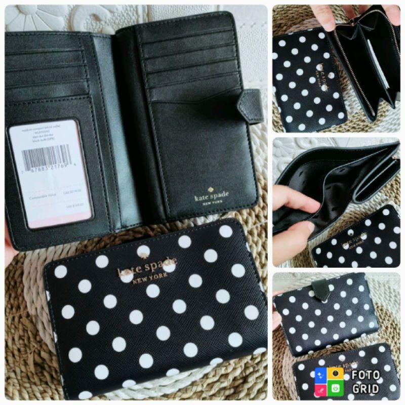 kate spade staci medium dot compact bifold