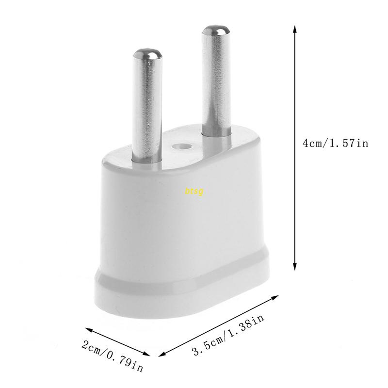 Btsg Adapter Konverter Power Plug US Ke EU Warna Putih Untuk Travel