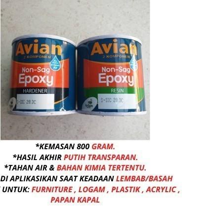 

♣ Lem Epoxy NON SAG Avian 2 komponen 800gr perset khusus untuk Kapal ◌