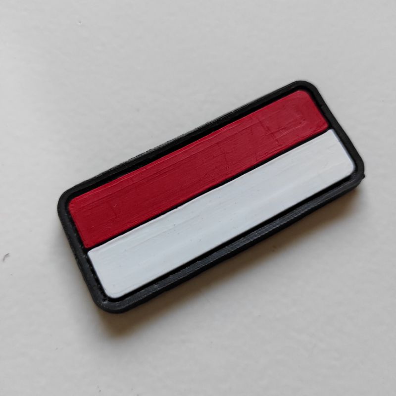 patch rubber logo bendera merah putih indonesia kecil/rubber patch bendera indonesia/tempelan emblem karet velcro