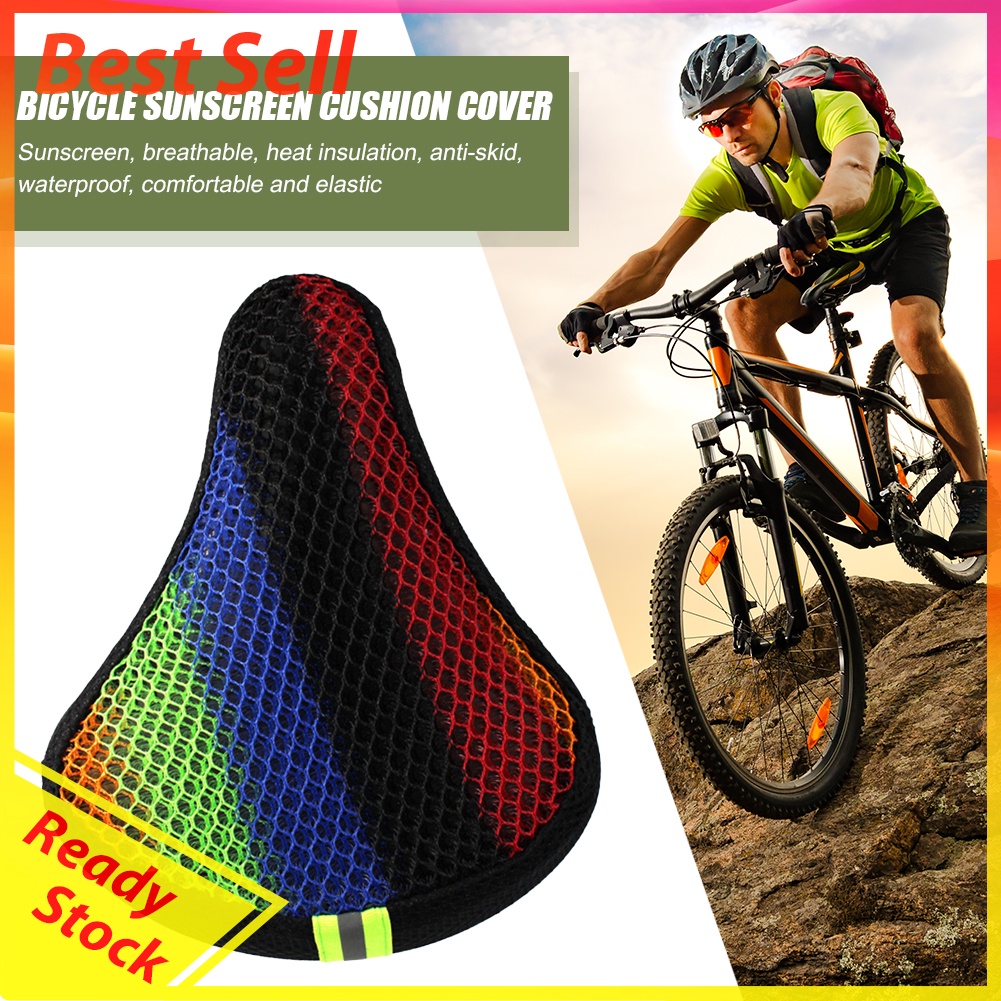 Bicycle Saddle Sun Protection Cover 3D Soft Durable Bike Seat Cushion Cover