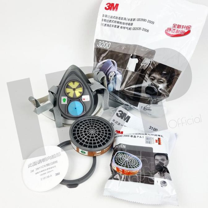 Masker 3M 3200 Respirator + Cartridge 3301CN + Filter 3N11CN