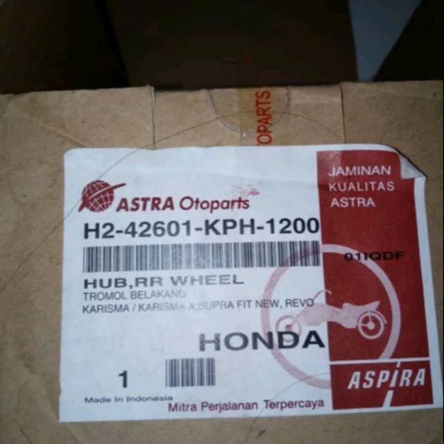 Tromol belakang aspira astra karisma/revo/karisma x/ supra fit new