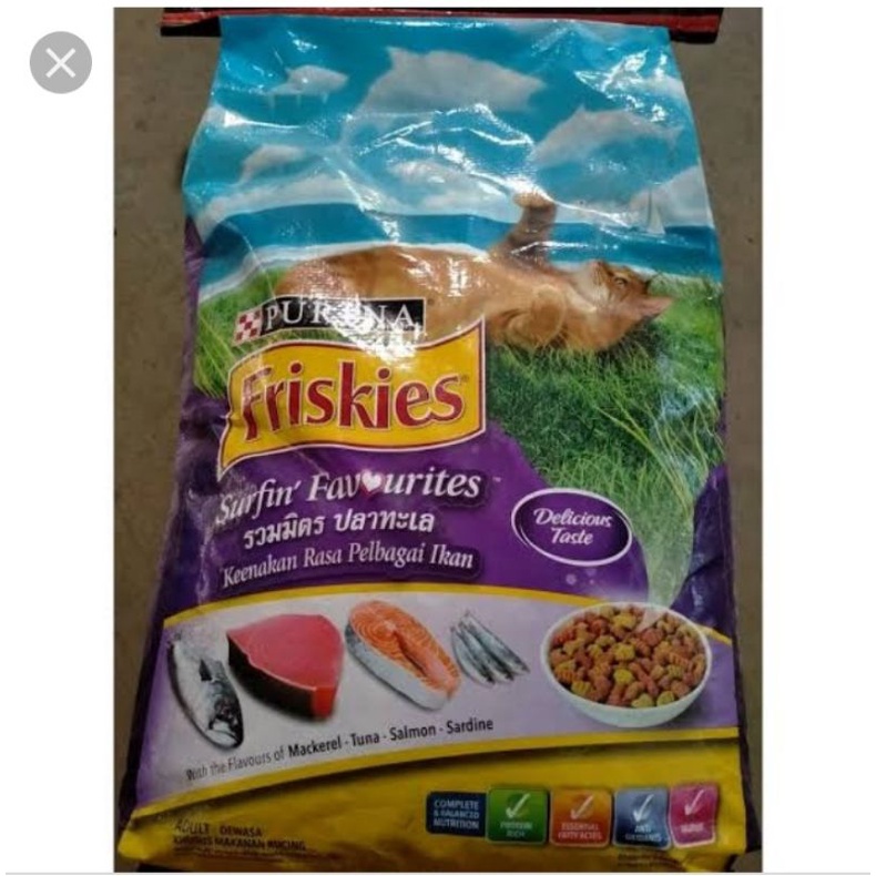 makanan kucing friskies adult surfin 7 kg grab&amp;gojek