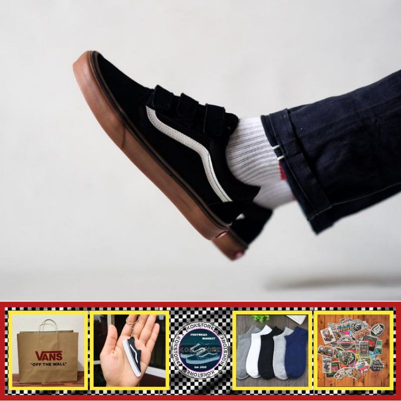 Vans Oldskool Velcro Classic “ Black / Gum BNIB