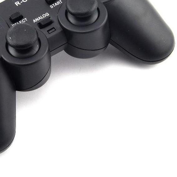 STIK PS USB MURAH GETAR FULL HITAM GAMEPAD SINGLE BLACK R-ONE JOYSTICK / STICK USB UNTUK LAPTOP & PC